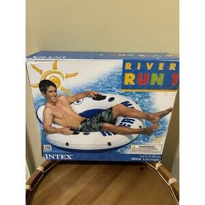 New 2011 Intex River Run 1 Lounge Floating Tube Cup Holders Handles Adult NEW